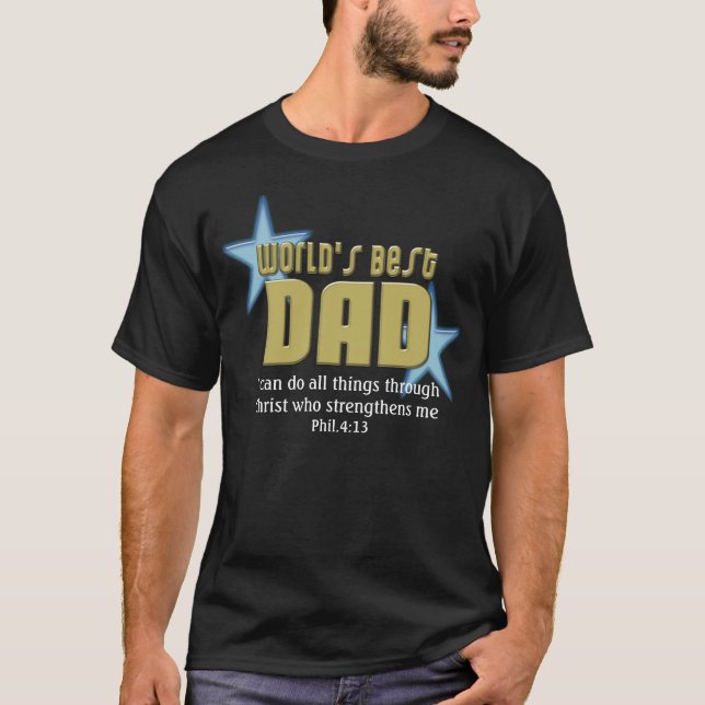 T-shirt Fête des pères chrétienne du meilleur papa du (Devant)