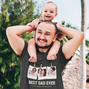 T-shirt Fête des pères   Collage photo Best Dad Ever 3
