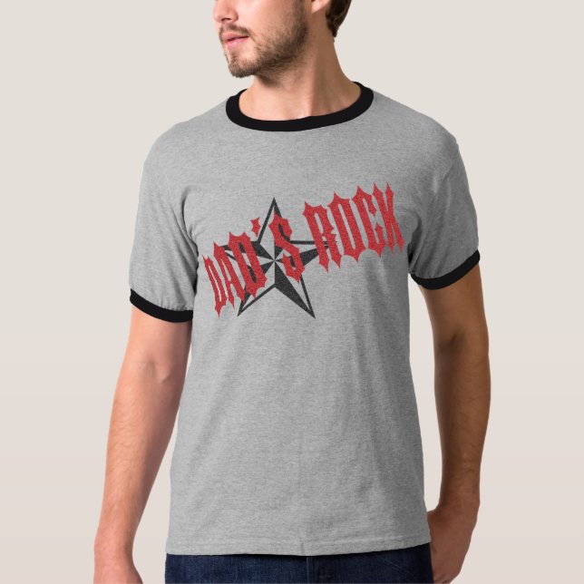 T-shirt Fête des pères de ~ de papa de vedette du rock (Devant)