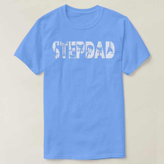 T-shirt Fête des pères de guitare rétro Père Stepdad (Design devant)