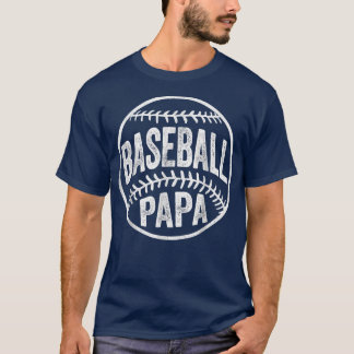 T-shirt Fête des pères de l'entraîneur de baseball Papa T