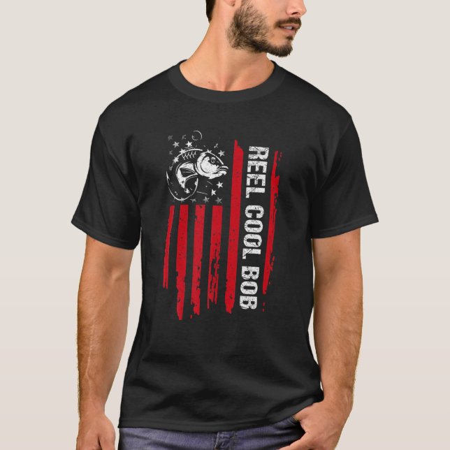 T-shirt Fête des pères de pêche au drapeau américain de la (Devant)