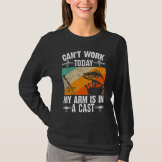 T-shirt Fête des pères de pêche Je ne peux pas travailler