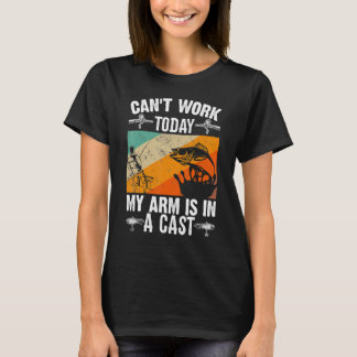 T-shirt Fête des pères de pêche Je ne peux pas travailler