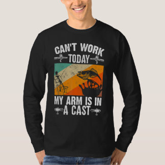 T-shirt Fête des pères de pêche Je ne peux pas travailler