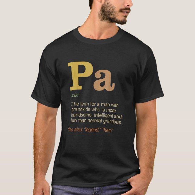 T-shirt Fête des pères définie Ion Noun Grandpa (Devant)