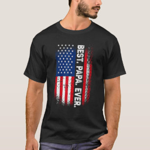 T-shirt Fête des pères Drapeau Américain Mens Best Papa Ev