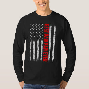 T-shirt Fête des pères Drapeau Américain Mens Best Paw Eve