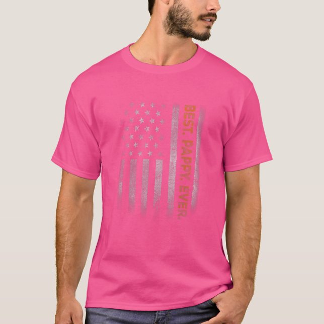 T-shirt Fête des pères Drapeau Américain Pappy Pour Pappy  (Devant)