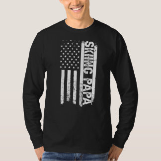 T-shirt Fête des pères Drapeau Américain pour hommes Skiin