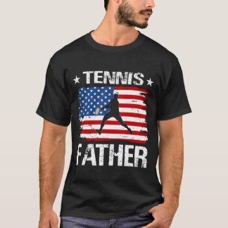 T-shirt Fête des pères Drapeau de Tennis FATHER USA