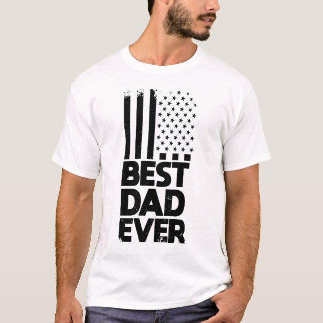 T-shirt Fête des pères Drapeau Meilleur Papa Jamais Nous (Devant)