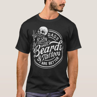T-shirt Fête des Pères drôle de papas avec barbes et tatou