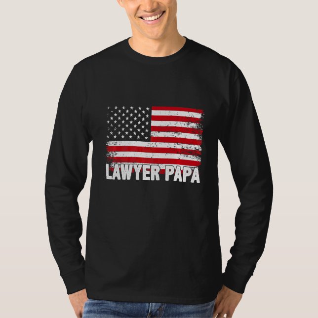 T-shirt Fête des pères du drapeau américain de l'avocat Pa (Devant)