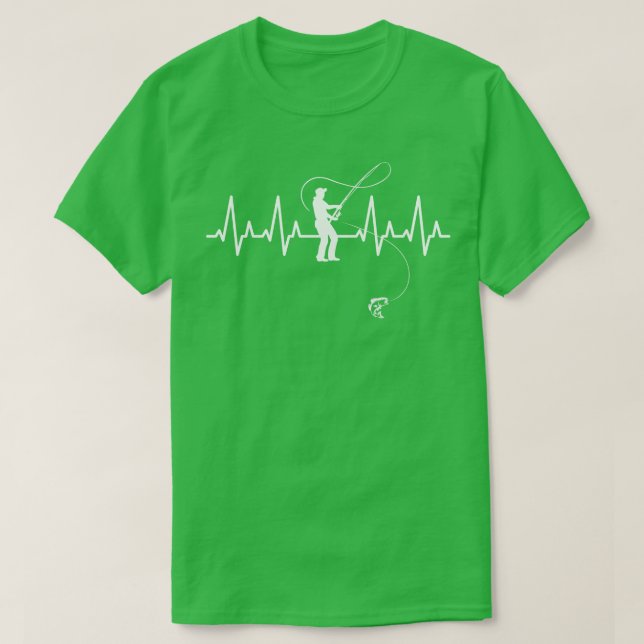 T-shirt Fête des pères EKG de pêche masculine (Design devant)