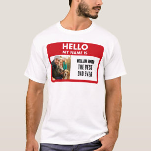 T-shirt Fête des Pères   Étiquette de nom de photo personn