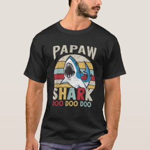 T-shirt Fête des pères Funny Papaw Shark Grandpa Cadeau Ho