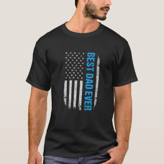T-shirt Fête des pères Meilleur papa Ever USA Drapeau amér