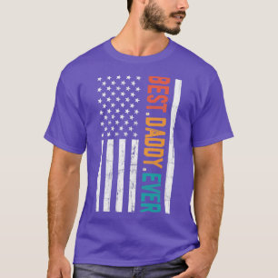T-shirt Fête des pères Meilleur papa jamais avec le drapea