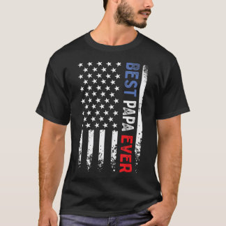 T-shirt Fête des pères Meilleur Papa jamais avec nous drap