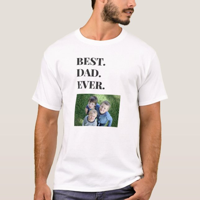 T-shirt Fête des pères Meilleur papa Jamais Enfants Photo (Devant)