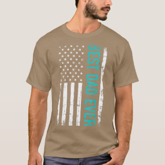 T-shirt Fête des pères Meilleur père jamais avec le drapea