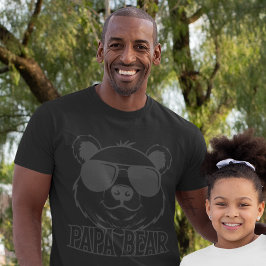T-shirt Fête des pères | Ours Pa | Black ON Black Modern