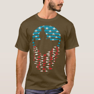 T-shirt Fête des pères Pêche Retro Sunset Funny Fisherman 