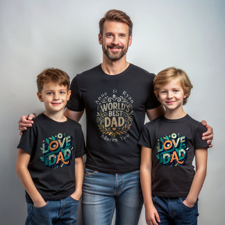 T-shirt Fête des pères personnalisable - Noms et m