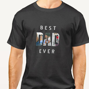 T-shirt Fête des pères personnalisée Collage photo meilleu