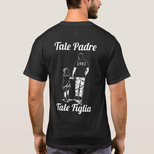 T-shirt Fête des pères Personnalisée Du Nom Du Père Et De  (Dos)