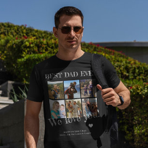 T-shirt Fête des pères photo collage meilleur père jamais 