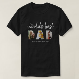 T-shirt fête des pères Photo Collage Mondes Meilleur Pap