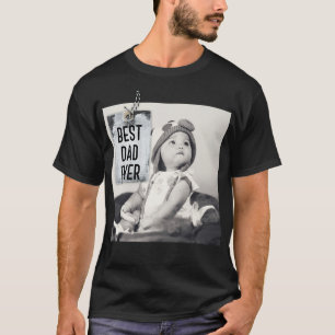 T-shirt Fête des pères photo personnalisée du meilleur pèr