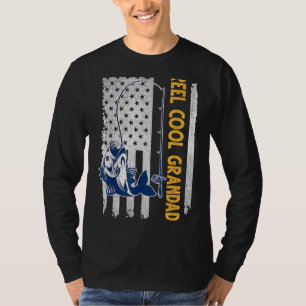T-shirt Fête des pères Reel Cool Papa Fish American Drapea