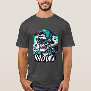 T-shirt Fête des pères rétro drôle Rad Papa squelette