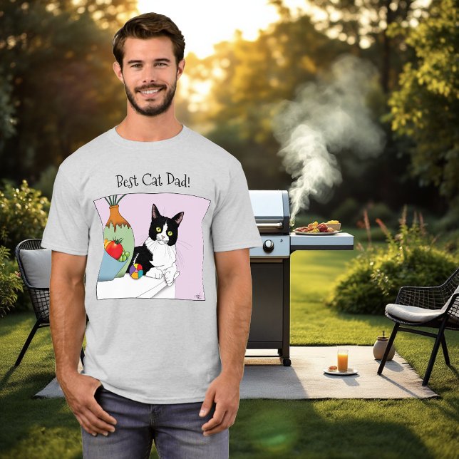 T-shirt Fête des pères Tuxedo Chat (Créateur téléchargé)