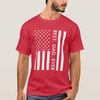 T-shirt Fête des pères Typographie USA Drapeau moderne