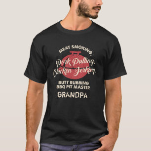 T-shirt Fête des pères Viande Fumeur BBQ Pit Master Grandp