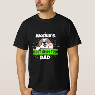 T-shirt Fête des pères   World Best Shih Tzu Chien Papa