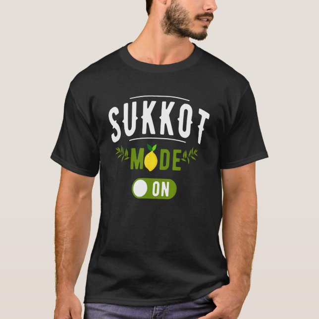 T-shirt Fête des Tabernacles avec Lulav et Etrog ou Sukko (Devant)