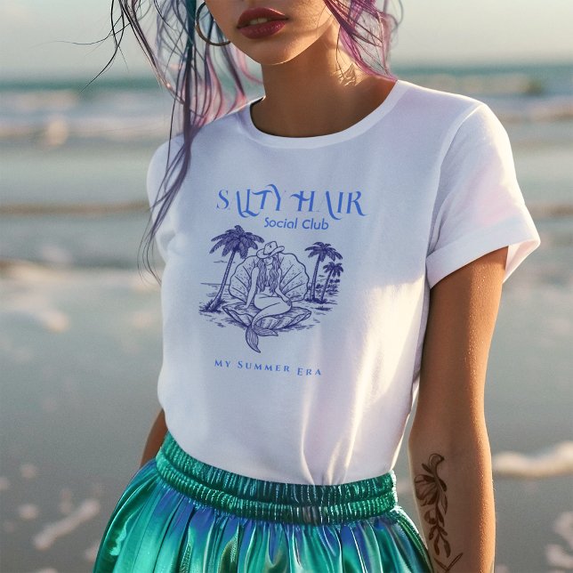 T-shirt Fête d'été de la chouette de sirène bleue côtière (Créateur téléchargé)