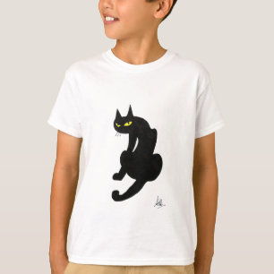 T-SHIRT FÊTE D'HALLOWEEN CHAT NOIR