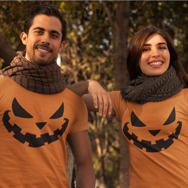 T-shirt Fête d'Halloween Orange Personnalisé Jack-o'-lante (Créateur téléchargé)
