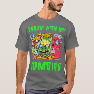 T-shirt Fête d'Halloween pour les amateurs de pizza zombie