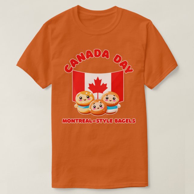 T-shirt Fête du Canada Funny Kawaii MontrealStyle Bagels (Design devant)