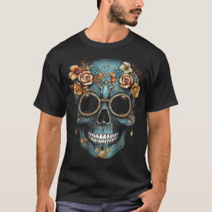 T-shirt Fête du crâne mexicain floral de Dead Dia De Muert
