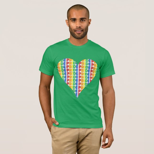T-shirt Fête du mois des Gay pride LGBT Rainbow Heart (Devant entier)