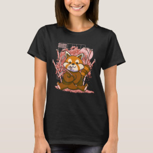 T-shirt Fête du Panda Rouge Fleurs de cerisiers Fleur rose