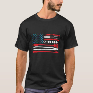 T-shirt Fête du Père BBQ USA Drapeau America Grill